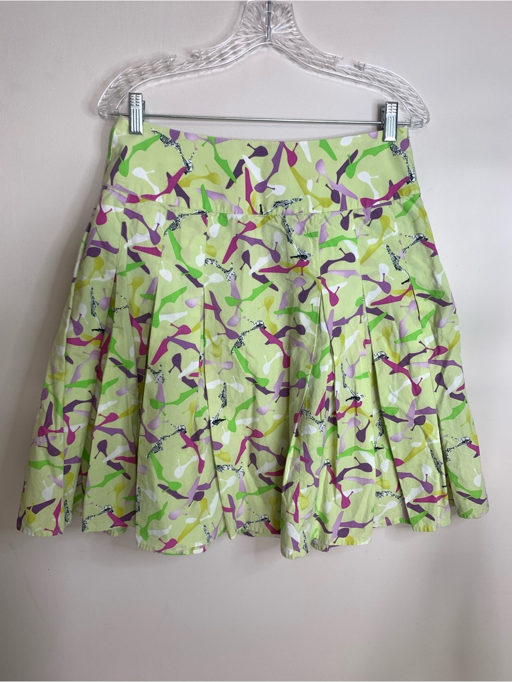 Liz Claiborne Lime Green High Heels A-Line Skirt  Pink Purple